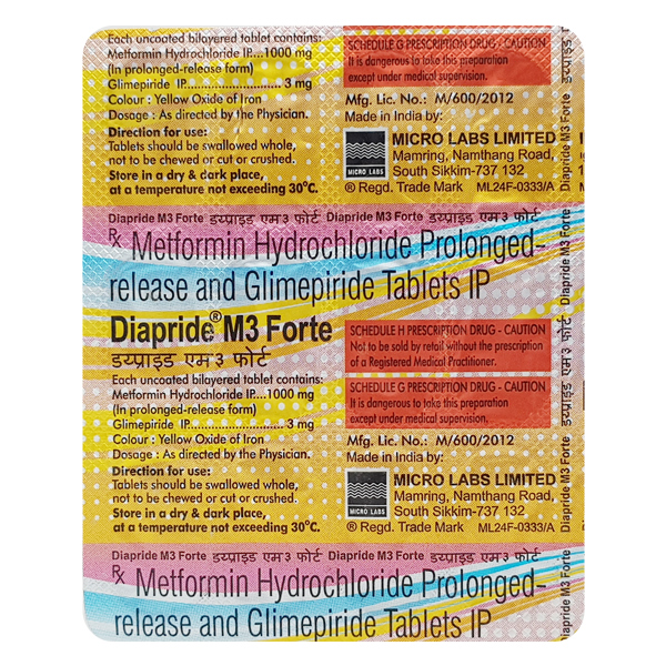 DIAPRIDE M3 FORTE TAB15 – Divine Medcare